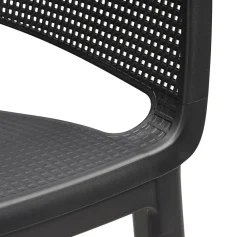 Sedie Da Esterno|Sedie > Dmora Set di 6 sedie da esterno impilabili antracite - Boisbriand Grigio Antracite