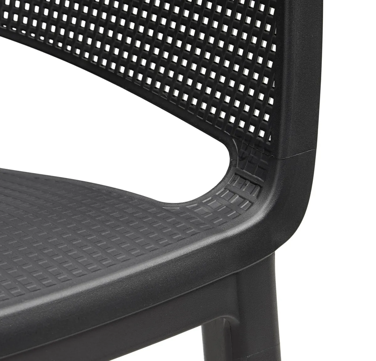 Sedie Da Esterno|Sedie > Dmora Set di 6 sedie da esterno impilabili antracite - Boisbriand Grigio Antracite