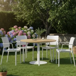 Set di 4 sedie da esterno in plastica bianco - Bontang