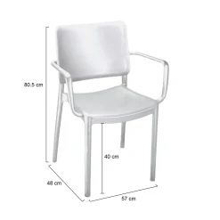 Set di 4 sedie da esterno in plastica bianco - Bontang