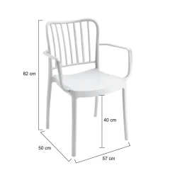 Set di 4 sedie da esterno Jember, 57x50 h82 cm, Bianco