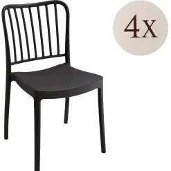 Sedie Da Esterno|Sedie > Dmora Set di 4 sedie da esterno Kediri, 48x50 h82 cm, Antracite Grigio Antracite
