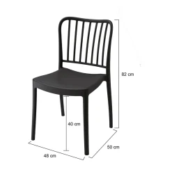 Sedie Da Esterno|Sedie > Dmora Set di 4 sedie da esterno Kediri, 48x50 h82 cm, Antracite Grigio Antracite