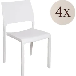 Sedie Da Esterno|Sedie > Dmora Set di 4 sedie da esterno moderne - Cereseto Bianco
