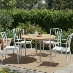 Set di 4 sedie da esterno resistenti bianco - Banyumas