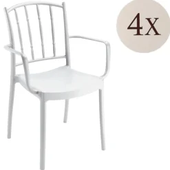 Set di 4 sedie da esterno resistenti bianco - Banyumas