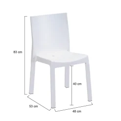 Sedie Da Esterno|Sedie > Dmora Set di 4 sedie da giardino antipioggia - Binjai Bianco