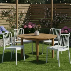 Set di 4 sedie da giardino anti sole bianco - Kediri