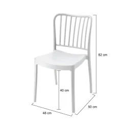 Set di 4 sedie da giardino anti sole bianco - Kediri