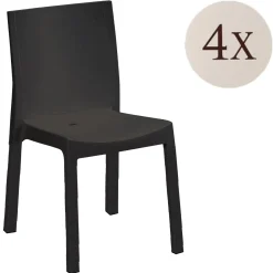 Sedie Da Esterno|Sedie > Dmora Set di 4 sedie da giardino durevoli - Bima Bianco