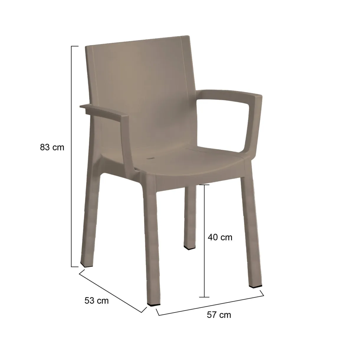 Set di 4 sedie da giardino durevoli tortora - Bima
