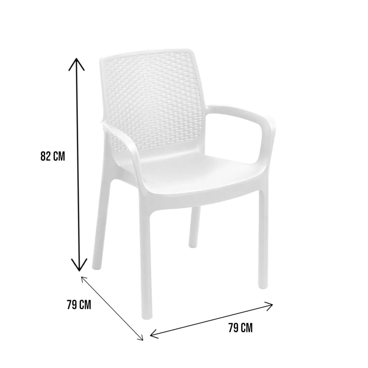 Sedie Da Esterno|Sedie > Dmora Set di 4 sedie da giardino eleganti impilabili - Anacleto Bianco