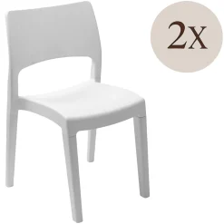 Set di 2 sedie da giardino impilabili bianco - Zircone