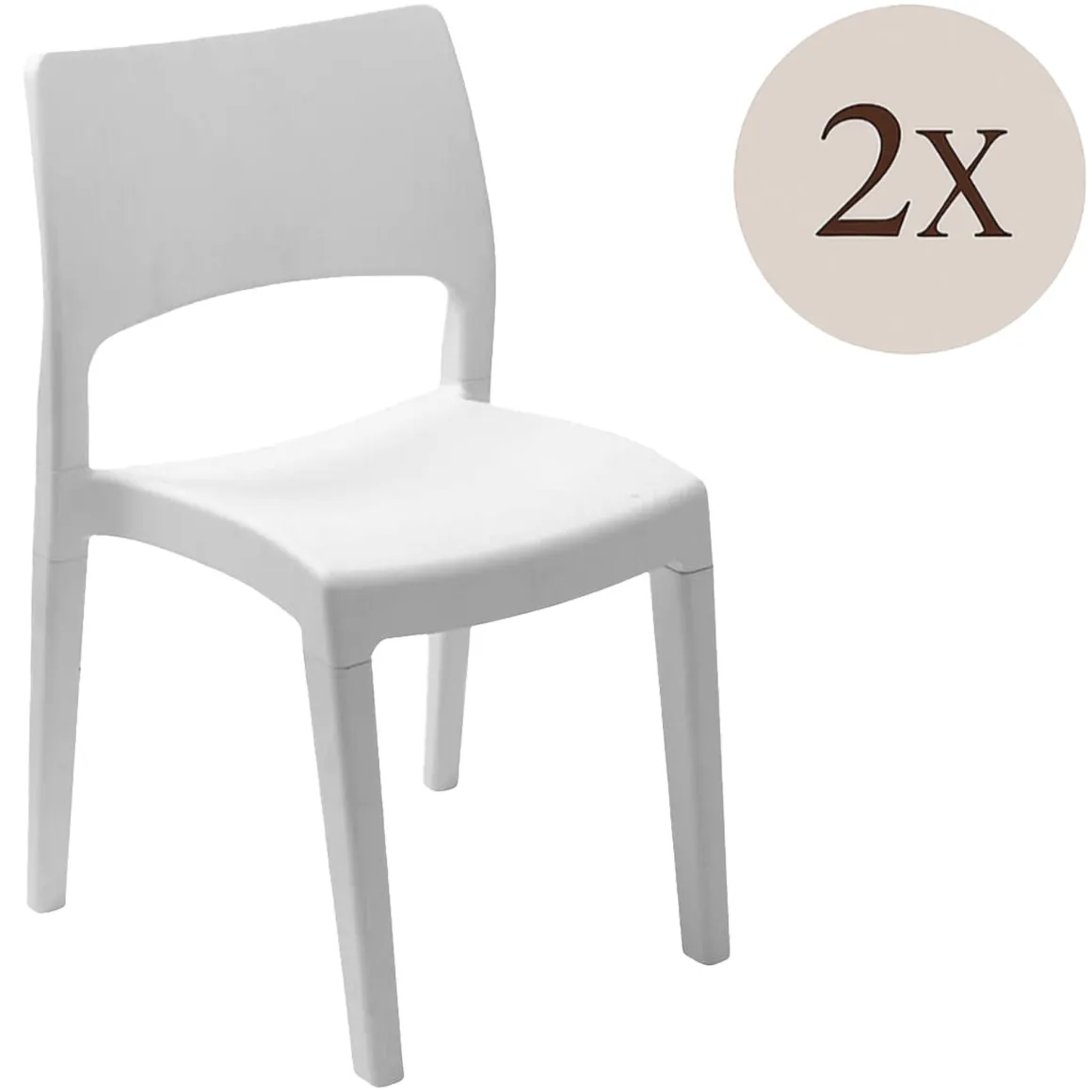 Set di 2 sedie da giardino impilabili bianco - Zircone