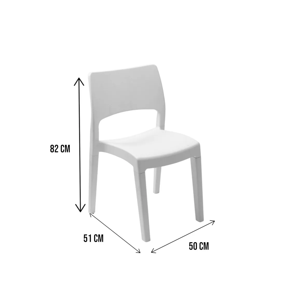 Set di 2 sedie da giardino impilabili bianco - Zircone