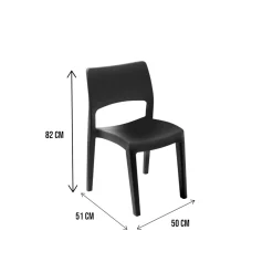 Sedie Da Esterno|Sedie > Dmora Set di 4 sedie da giardino impilabili - Ormea Bianco