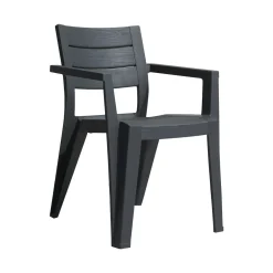Sedie Da Esterno|Sedie > Dmora Set di 6 sedie da giardino impilabili - Boisbriand Bianco