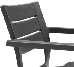 Set di 6 sedie da giardino impilabili antracite - Courtenay