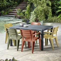 Set di 6 sedie da giardino impilabili multicolore - Courtenay