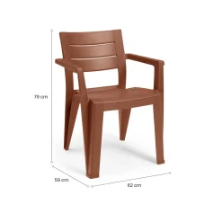 Set di 6 sedie da giardino impilabili multicolore - Courtenay