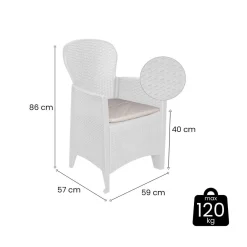 Set di 4 sedie da giardino in plastica bianco - Amilton