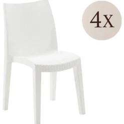 Sedie Da Esterno|Sedie > Dmora Set di 4 sedie da giardino moderne tortora - Banyumas Grigio Tortora