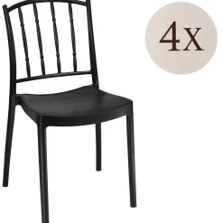 Sedie Da Esterno|Sedie > Dmora Set di 4 sedie da giardino resistenti - Bandung Bianco