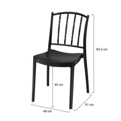 Set di 4 sedie da giardino resistenti antracite - Batam