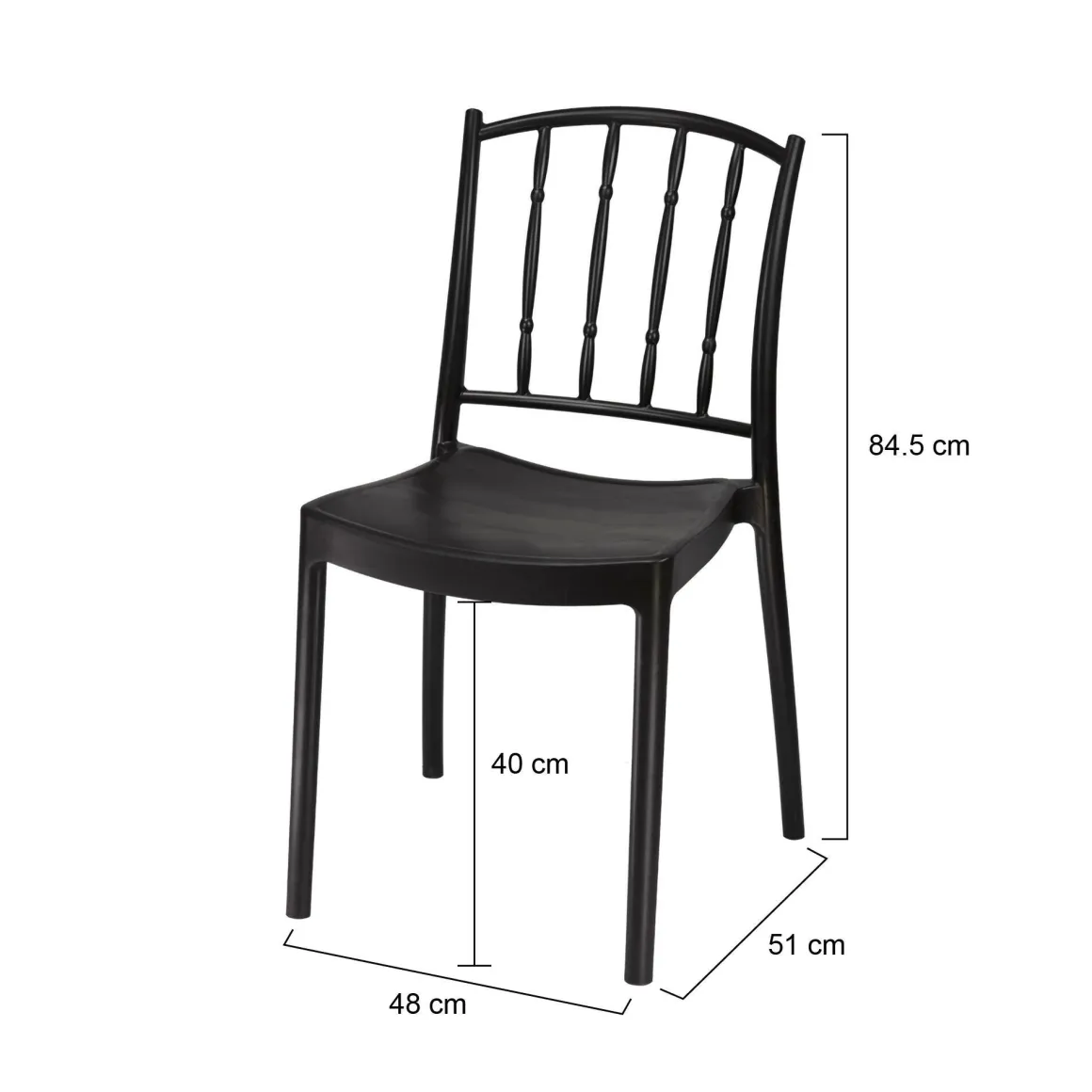 Set di 4 sedie da giardino resistenti antracite - Batam