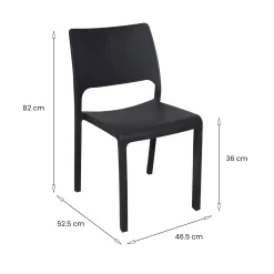 Set di 4 sedie da terrazzo impilabili antracite - Cereseto