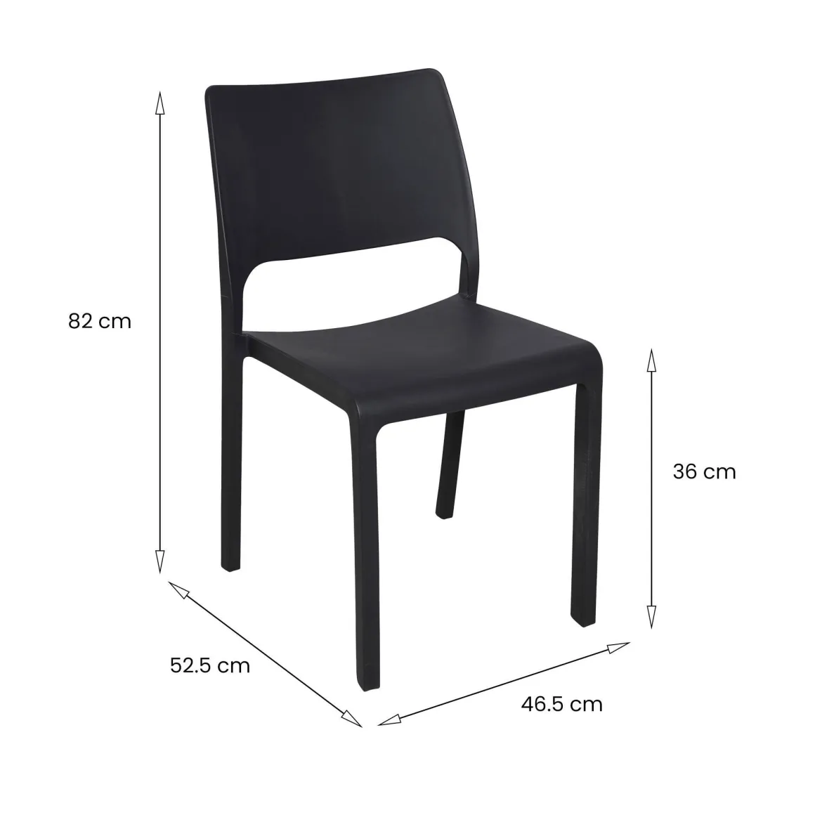Set di 4 sedie da terrazzo impilabili antracite - Cereseto