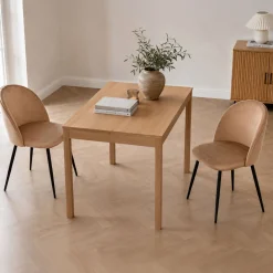Set di 2 sedie design imbottite in velluto beige - Achito