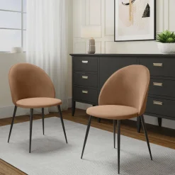Set di 2 sedie design imbottite in velluto beige - Achito