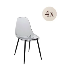 Cucina|Salotto > Dmora Set di 4 sedie design in plastica fume - Amstrong Grigio Fume