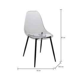 Cucina|Salotto > Dmora Set di 4 sedie design in plastica fume - Amstrong Grigio Fume