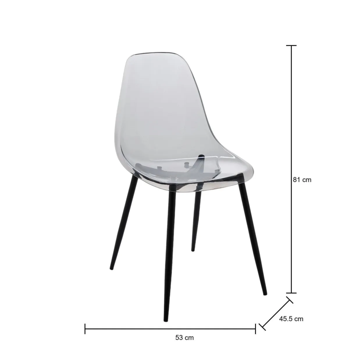 Cucina|Salotto > Dmora Set di 4 sedie design in plastica fume - Amstrong Grigio Fume