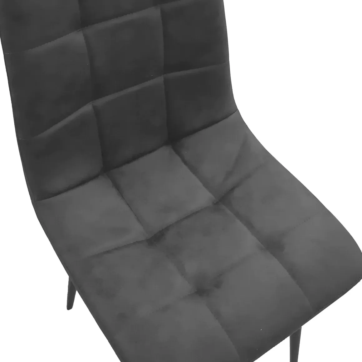 Sedie > Dmora Set di Sedie Grigio Scuro Nero 8 Sedie Effetto Velluto, Imbottito - Quintano Nero, Grigio Scuro