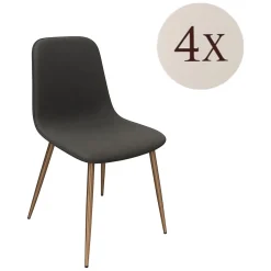Set di Sedie Grigio Scuro oro 4 Sedie Effetto Velluto, Imbottito - Cabiate