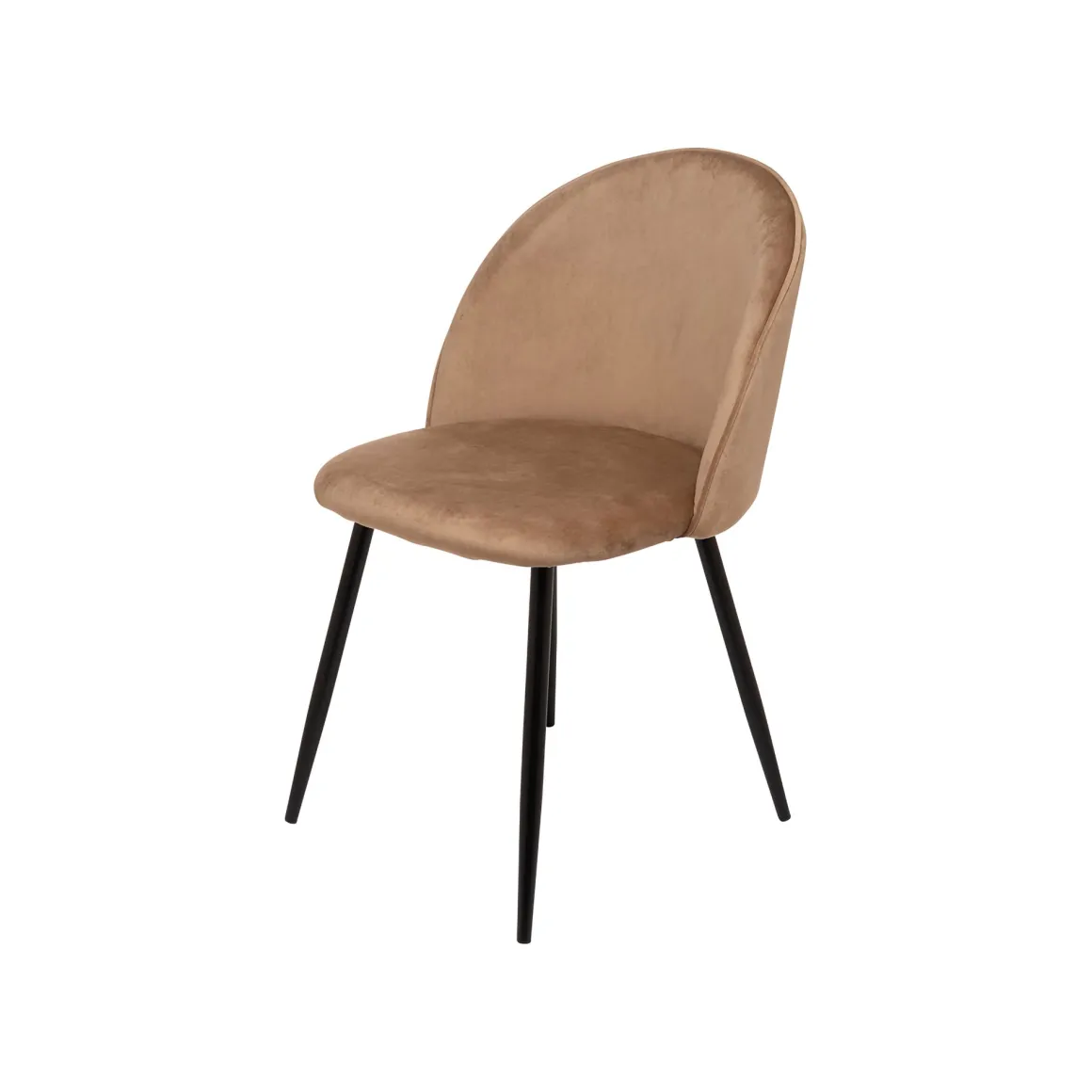 Set di 4 sedie imbottite eleganti in velluto beige - Achito