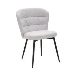 Set di 2 sedie imbottite in tessuto nero e grigio - Leo