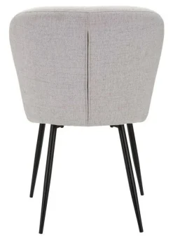 Set di 2 sedie imbottite in tessuto nero e grigio - Leo