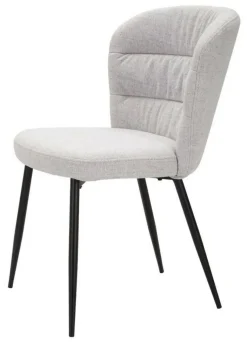 Set di 2 sedie imbottite in tessuto nero e grigio - Leo