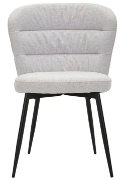 Set di 2 sedie imbottite in tessuto nero e grigio - Leo