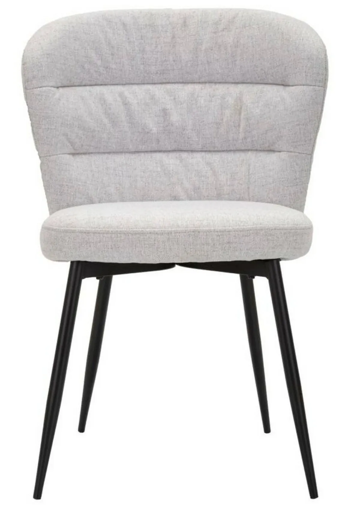 Set di 2 sedie imbottite in tessuto nero e grigio - Leo