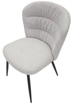 Set di 2 sedie imbottite in tessuto nero e grigio - Leo