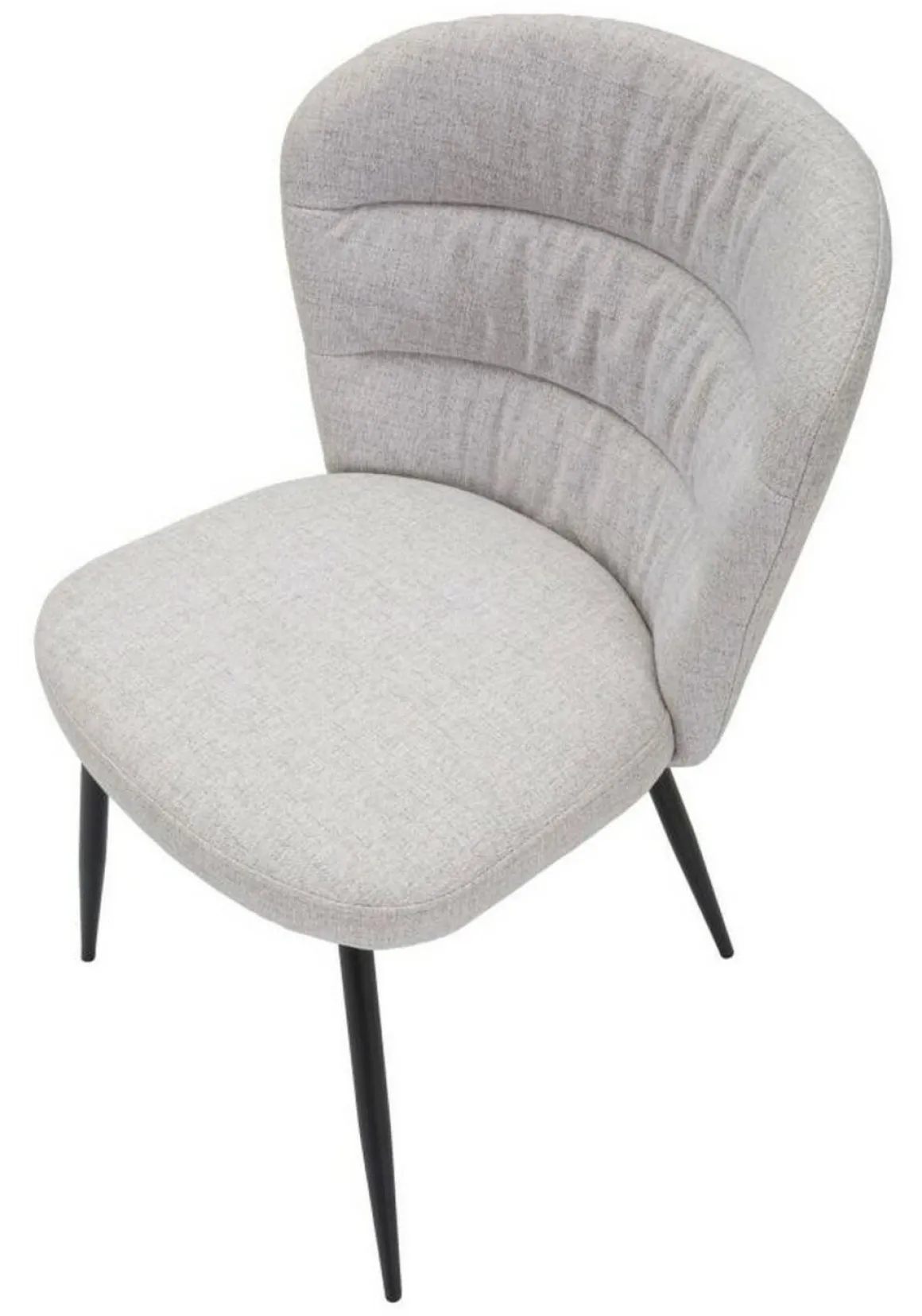 Set di 2 sedie imbottite in tessuto nero e grigio - Leo