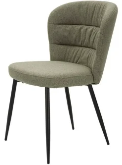 Set di 2 sedie imbottite in tessuto nero e verde - Leo