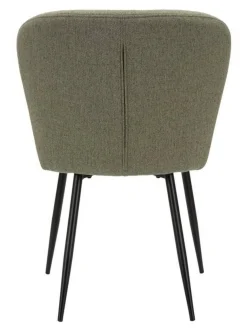 Set di 2 sedie imbottite in tessuto nero e verde - Leo