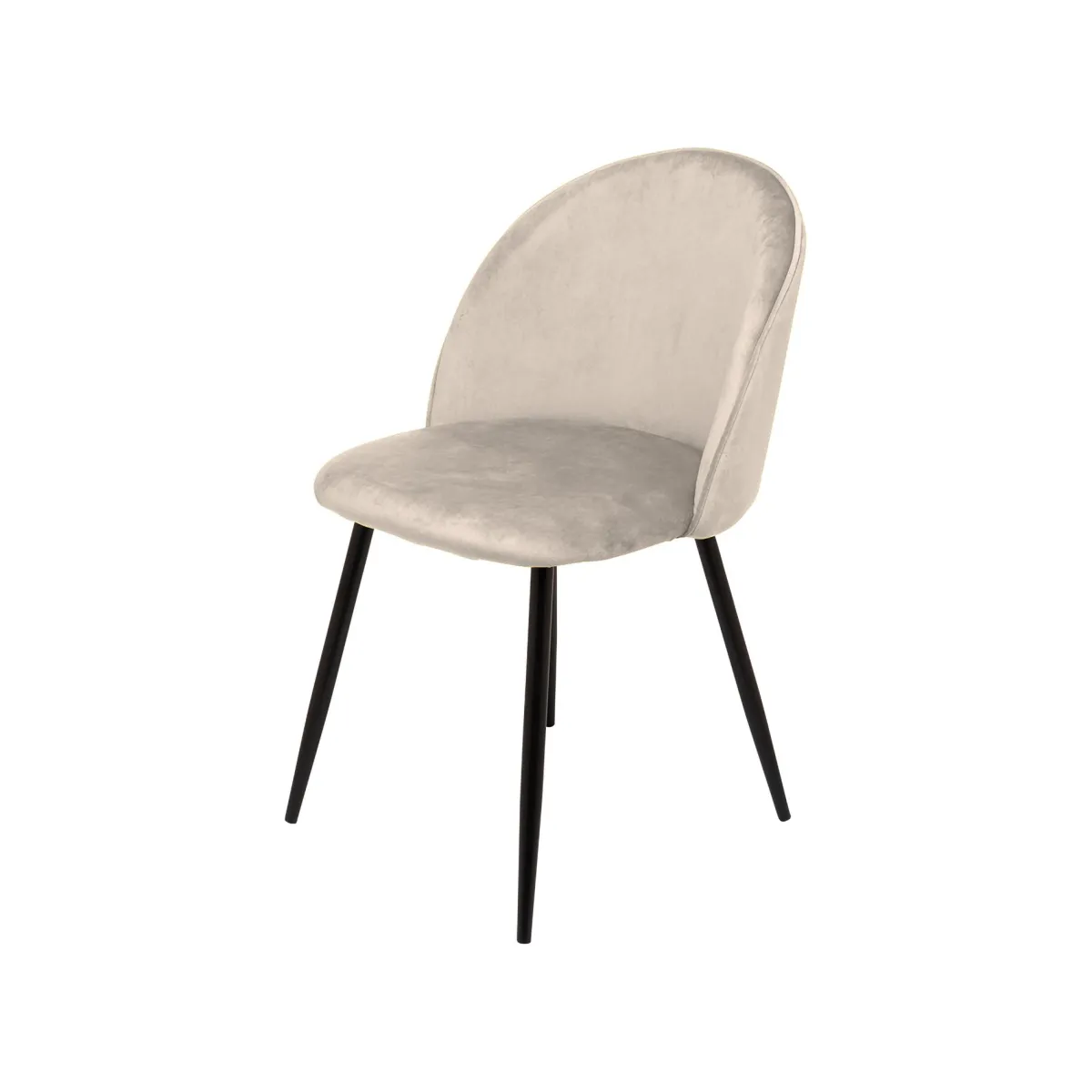 Sedie > Dmora Set di 2 sedie imbottite in velluto - Achito Grigio Chiaro