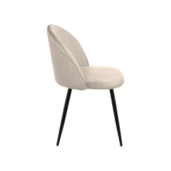 Sedie > Dmora Set di 2 sedie imbottite in velluto - Achito Grigio Chiaro